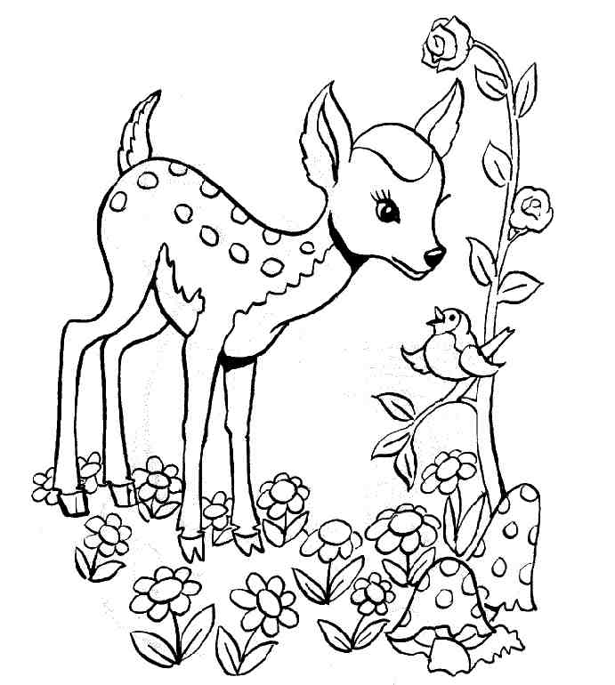 Dessin à colorier: Bambi (Films d'animation) #128657 - Coloriages à Imprimer Gratuits