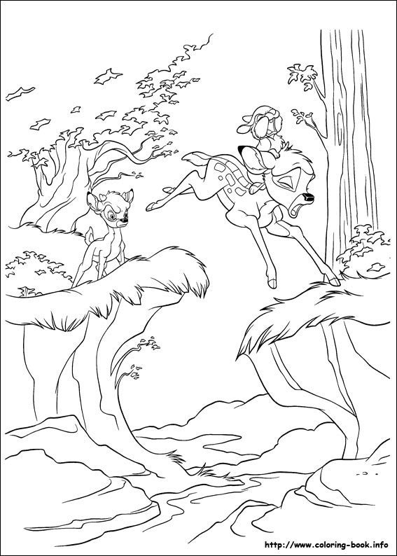 Dessin à colorier: Bambi (Films d'animation) #128661 - Coloriages à Imprimer Gratuits