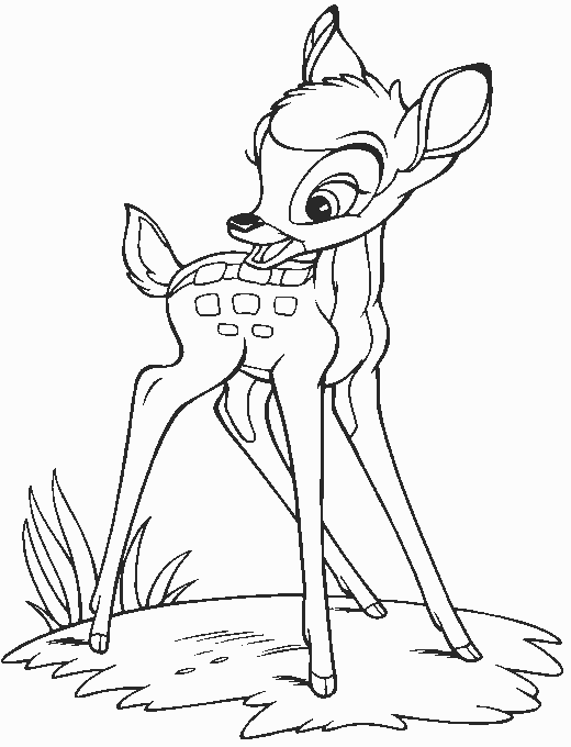 Dessin à colorier: Bambi (Films d'animation) #128667 - Coloriages à Imprimer Gratuits