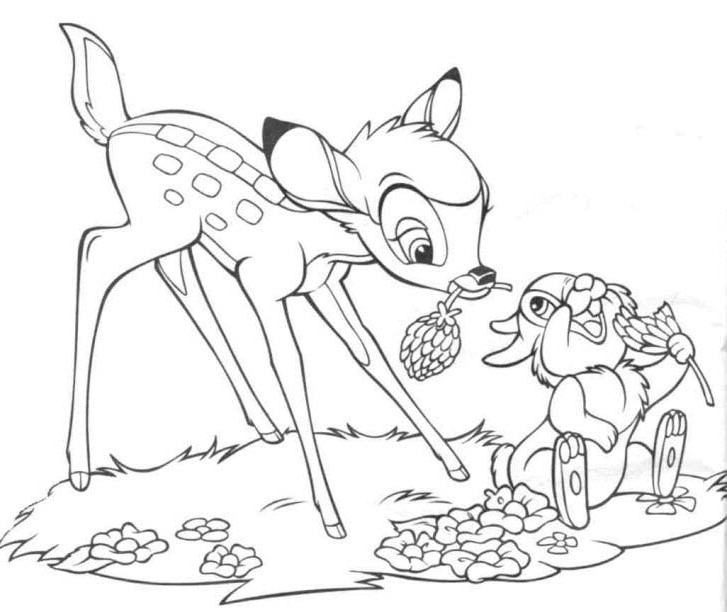 Dessin à colorier: Bambi (Films d'animation) #128668 - Coloriages à Imprimer Gratuits