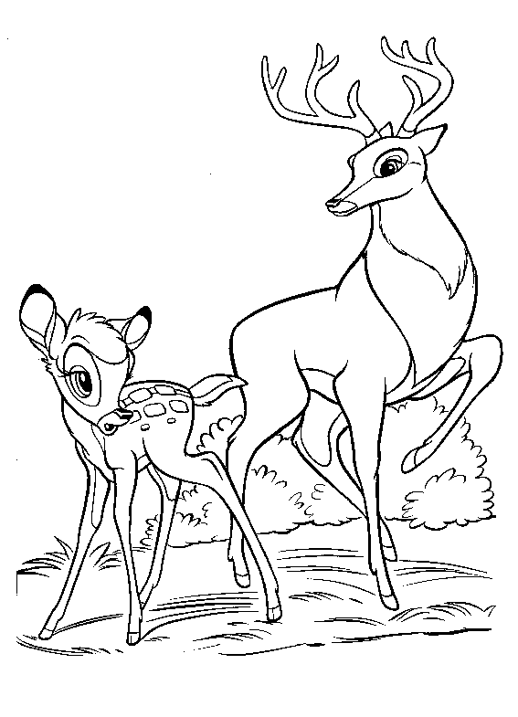 Dessin à colorier: Bambi (Films d'animation) #128670 - Coloriages à Imprimer Gratuits