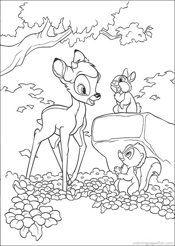 Dessin à colorier: Bambi (Films d'animation) #128674 - Coloriages à Imprimer Gratuits