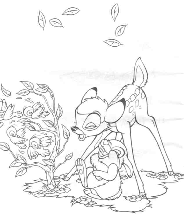 Dessin à colorier: Bambi (Films d'animation) #128681 - Coloriages à Imprimer Gratuits