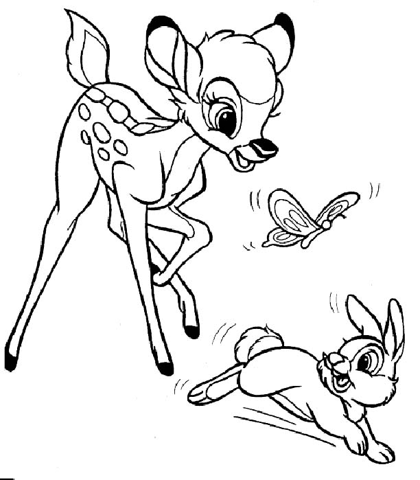 Dessin à colorier: Bambi (Films d'animation) #128687 - Coloriages à Imprimer Gratuits