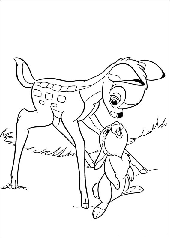 Dessin à colorier: Bambi (Films d'animation) #128693 - Coloriages à Imprimer Gratuits