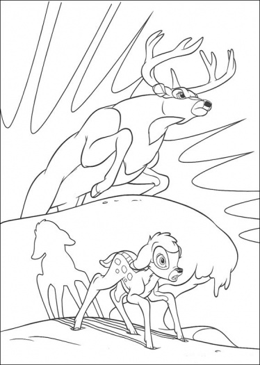 Dessin à colorier: Bambi (Films d'animation) #128696 - Coloriages à Imprimer Gratuits
