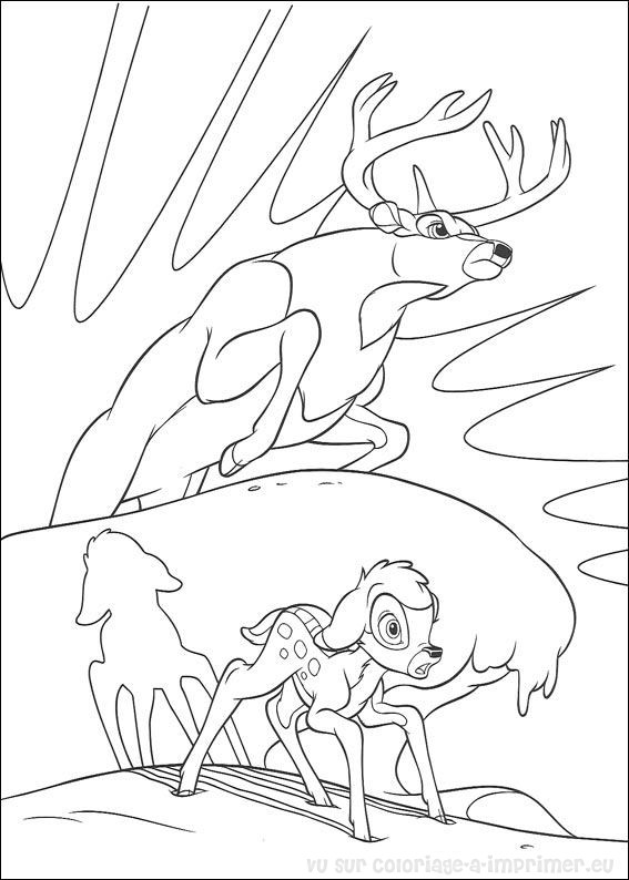 Dessin à colorier: Bambi (Films d'animation) #128702 - Coloriages à Imprimer Gratuits