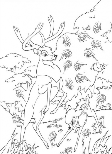 Dessin à colorier: Bambi (Films d'animation) #128705 - Coloriages à Imprimer Gratuits