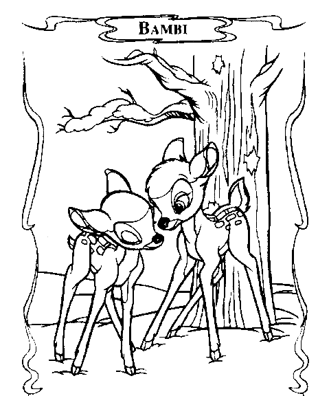 Dessin à colorier: Bambi (Films d'animation) #128715 - Coloriages à Imprimer Gratuits