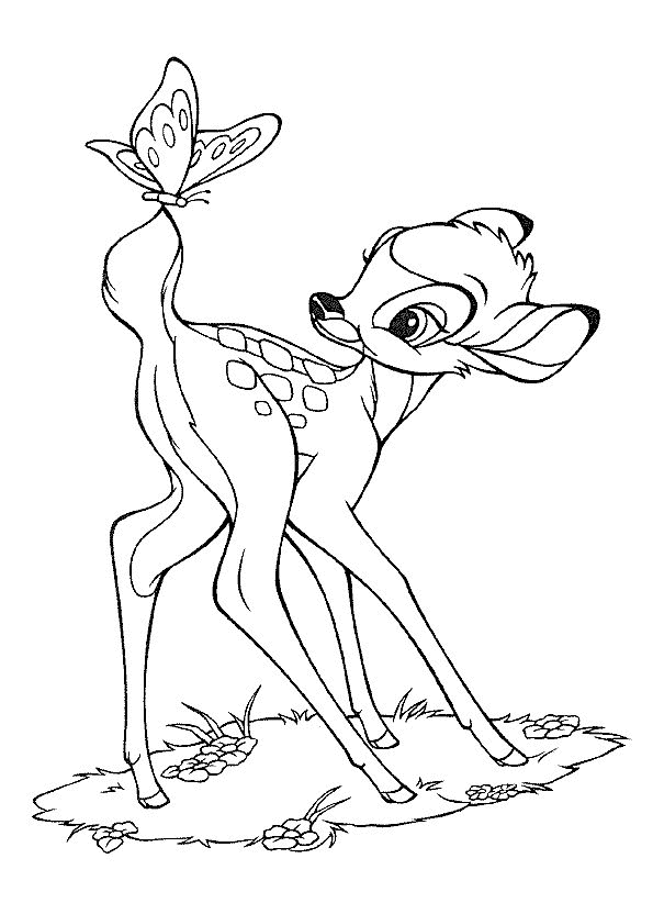 Dessin à colorier: Bambi (Films d'animation) #128721 - Coloriages à Imprimer Gratuits