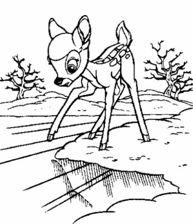 Dessin à colorier: Bambi (Films d'animation) #128722 - Coloriages à Imprimer Gratuits