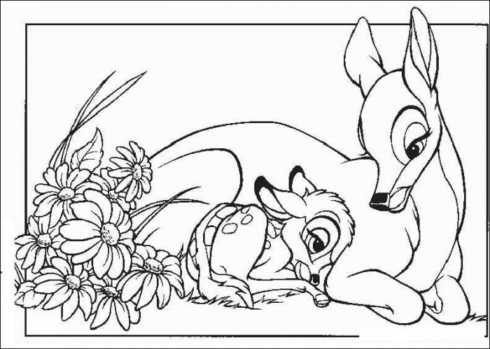 Dessin à colorier: Bambi (Films d'animation) #128723 - Coloriages à Imprimer Gratuits