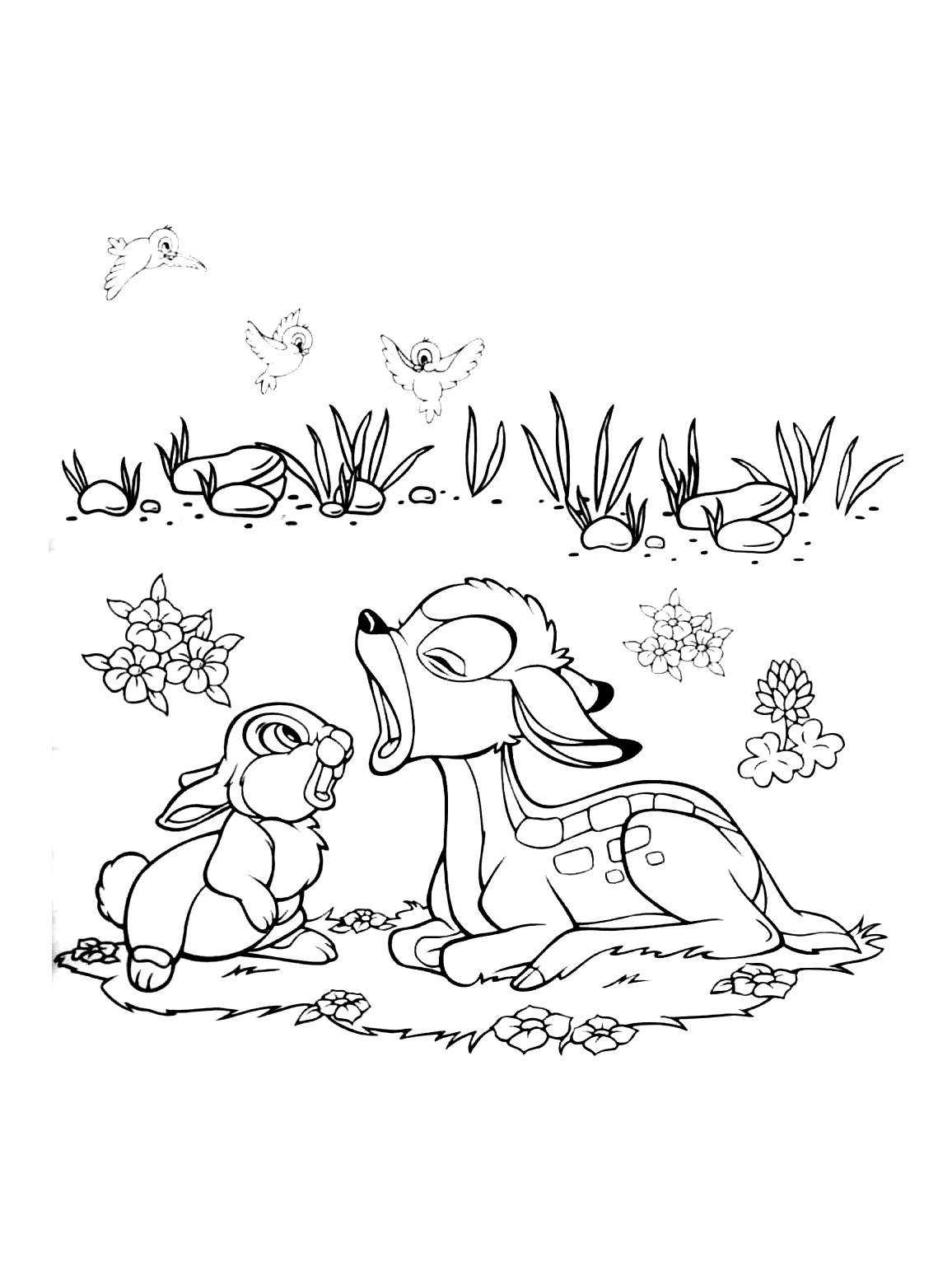 Dessin à colorier: Bambi (Films d'animation) #128724 - Coloriages à Imprimer Gratuits