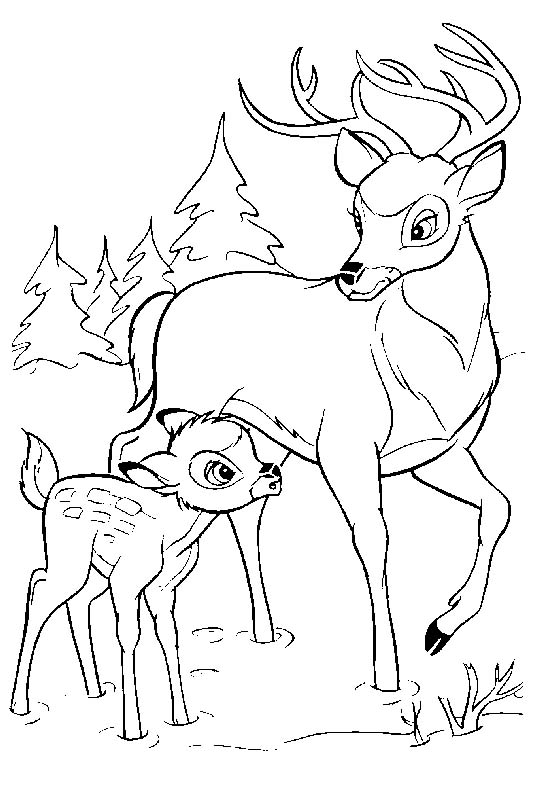 Dessin à colorier: Bambi (Films d'animation) #128725 - Coloriages à Imprimer Gratuits