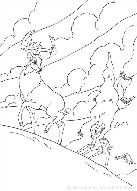 Dessin à colorier: Bambi (Films d'animation) #128726 - Coloriages à Imprimer Gratuits