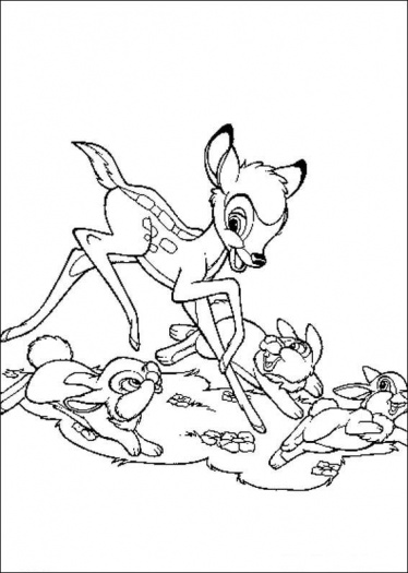 Dessin à colorier: Bambi (Films d'animation) #128734 - Coloriages à Imprimer Gratuits