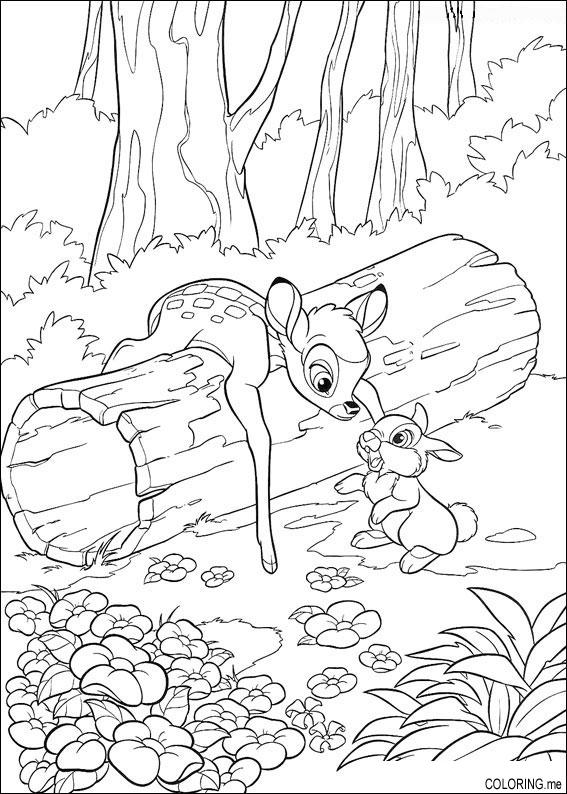 Dessin à colorier: Bambi (Films d'animation) #128737 - Coloriages à Imprimer Gratuits