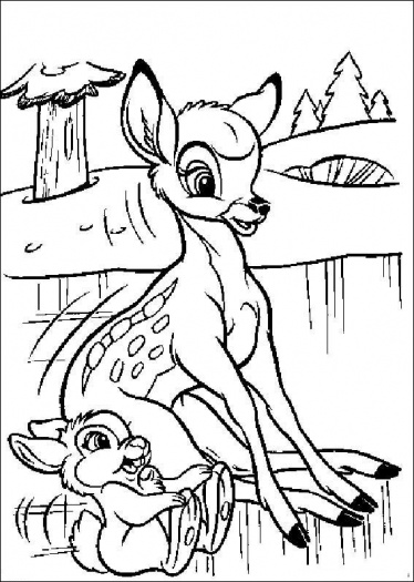 Dessin à colorier: Bambi (Films d'animation) #128739 - Coloriages à Imprimer Gratuits