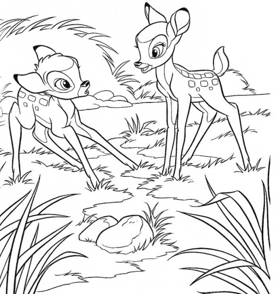 Dessin à colorier: Bambi (Films d'animation) #128740 - Coloriages à Imprimer Gratuits
