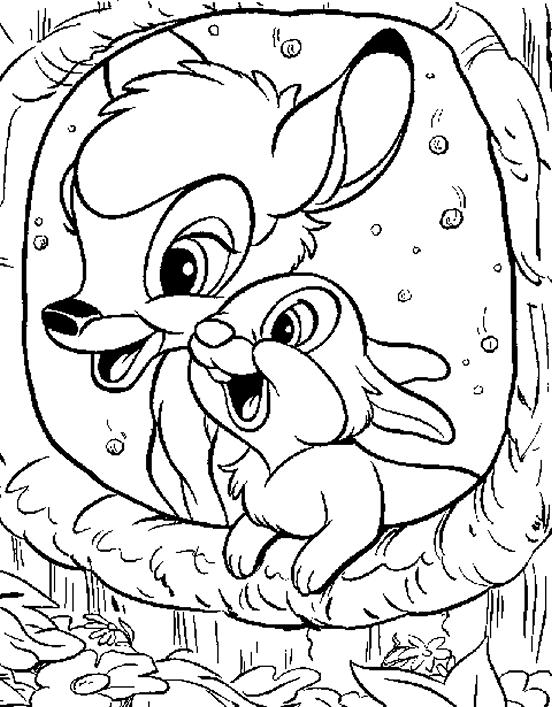 Dessin à colorier: Bambi (Films d'animation) #128741 - Coloriages à Imprimer Gratuits