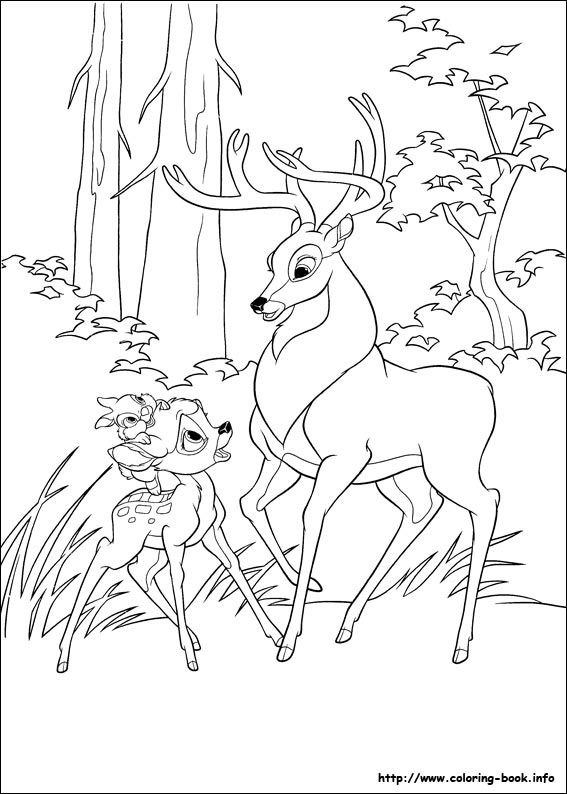 Dessin à colorier: Bambi (Films d'animation) #128747 - Coloriages à Imprimer Gratuits