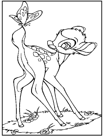 Dessin à colorier: Bambi (Films d'animation) #128753 - Coloriages à Imprimer Gratuits