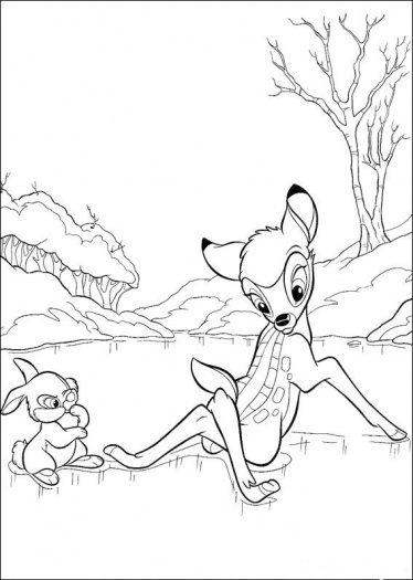 Dessin à colorier: Bambi (Films d'animation) #128764 - Coloriages à Imprimer Gratuits