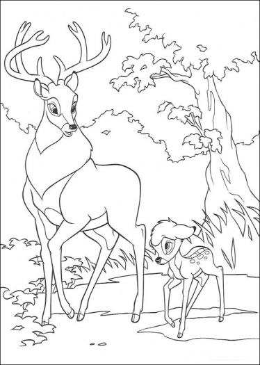 Dessin à colorier: Bambi (Films d'animation) #128777 - Coloriages à Imprimer Gratuits