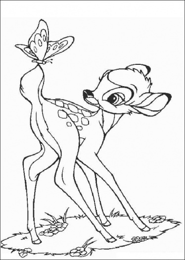 Dessin à colorier: Bambi (Films d'animation) #128778 - Coloriages à Imprimer Gratuits