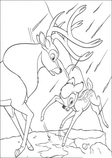 Dessin à colorier: Bambi (Films d'animation) #128788 - Coloriages à Imprimer Gratuits