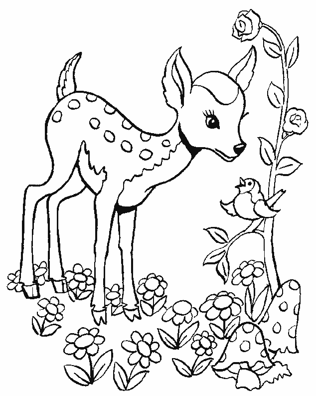Dessin à colorier: Bambi (Films d'animation) #128789 - Coloriages à Imprimer Gratuits