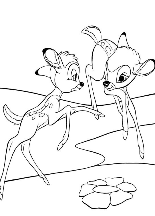 Dessin à colorier: Bambi (Films d'animation) #128806 - Coloriages à Imprimer Gratuits