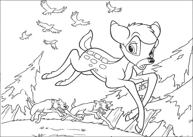 Joli coloriage Bambi #184652 de la collection Films d'Animation, prêt à imprimer pour petits et grands