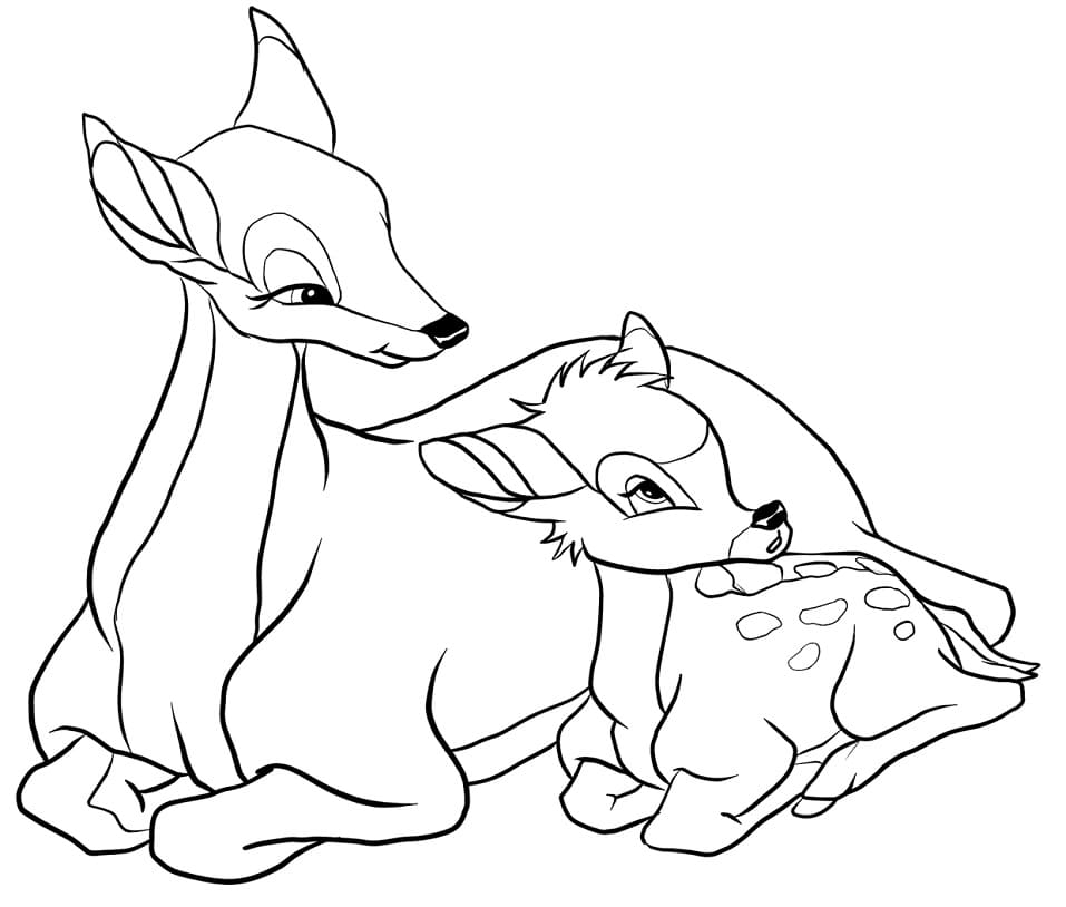 Coloriage imprimable Bambi #184669 de la collection Films d'Animation à colorier aux crayons