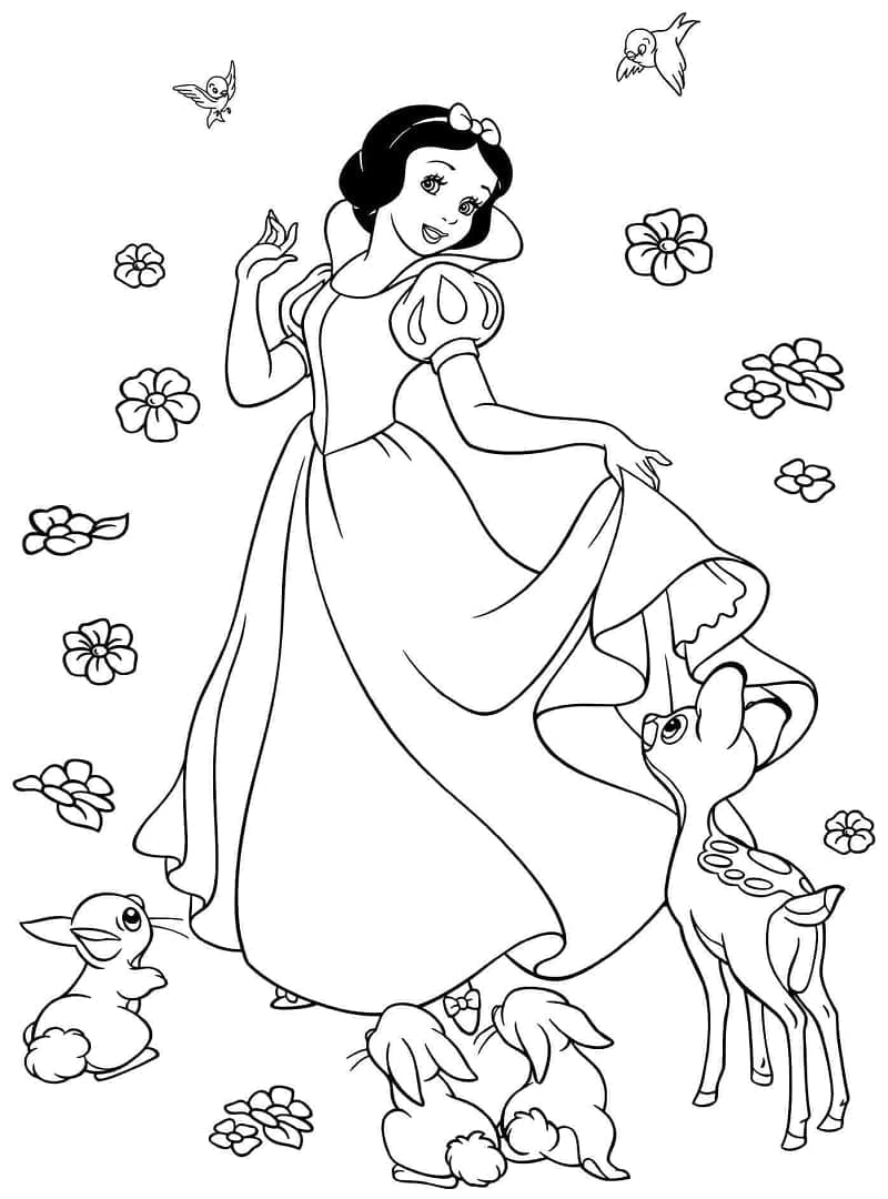 Coloriage gratuit Blanche Neige #178566 de la collection Films d'Animation à imprimer