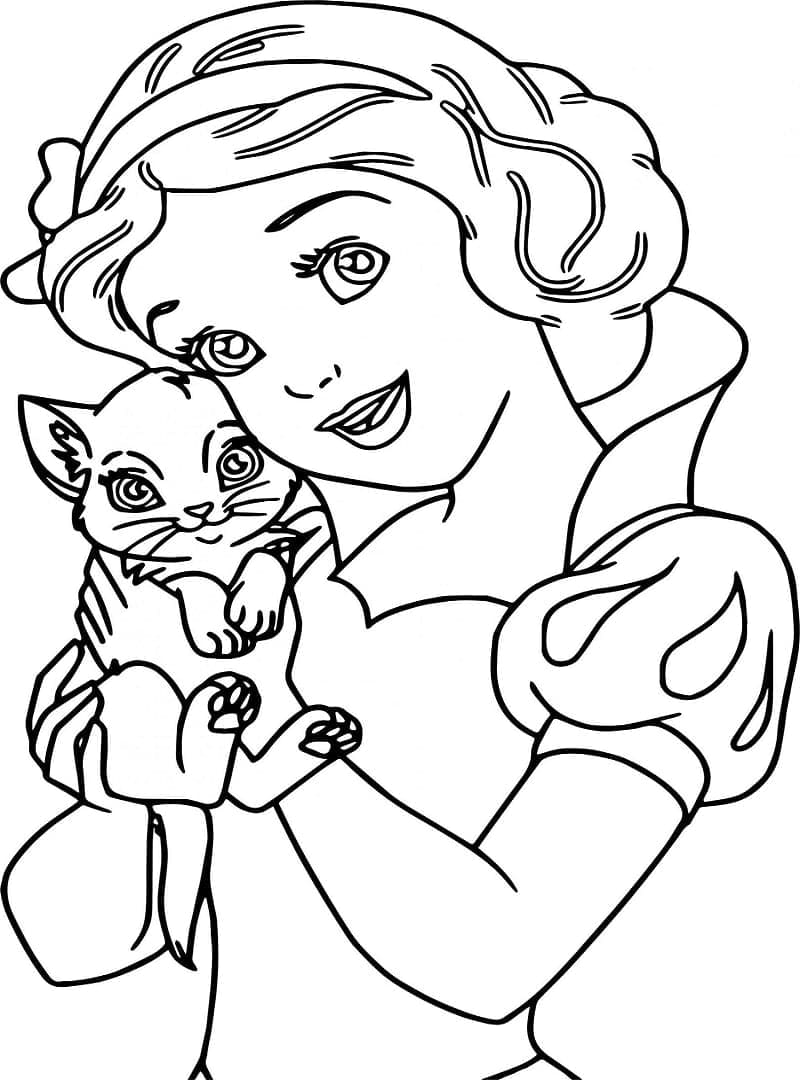 Coloriage gratuit Blanche Neige #178569 de la collection Films d'Animation à imprimer