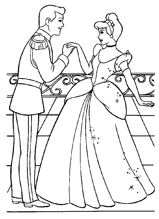 Dessin à colorier: Cendrillon (Films d'animation) #129488 - Coloriages à Imprimer Gratuits