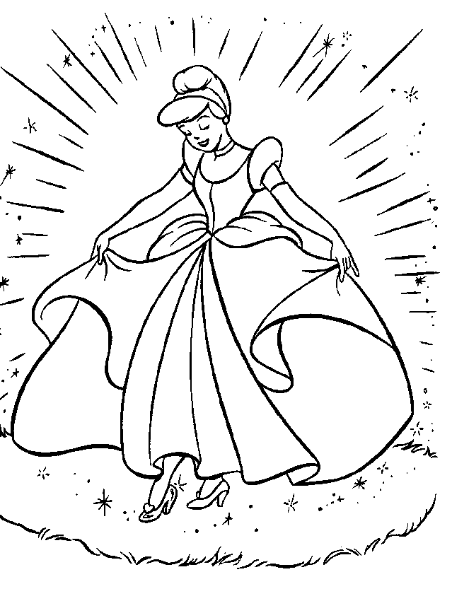 Dessin à colorier: Cendrillon (Films d'animation) #129492 - Coloriages à Imprimer Gratuits