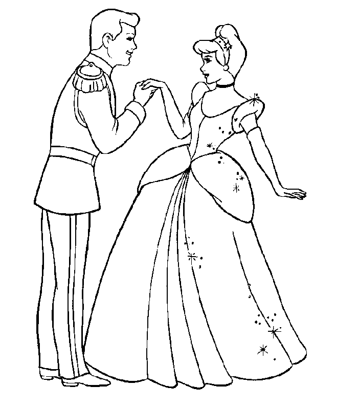 Dessin à colorier: Cendrillon (Films d'animation) #129501 - Coloriages à Imprimer Gratuits