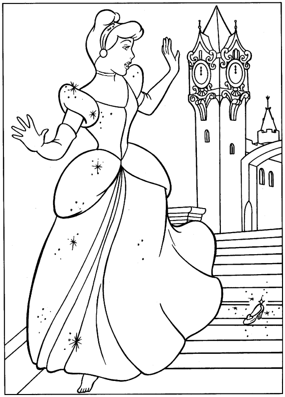 Dessin à colorier: Cendrillon (Films d'animation) #129508 - Coloriages à Imprimer Gratuits