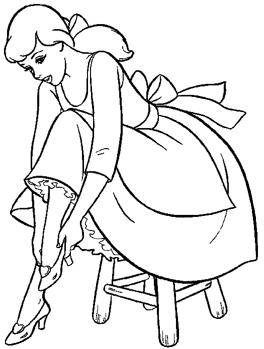 Dessin à colorier: Cendrillon (Films d'animation) #129516 - Coloriages à Imprimer Gratuits