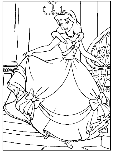 Dessin à colorier: Cendrillon (Films d'animation) #129519 - Coloriages à Imprimer Gratuits