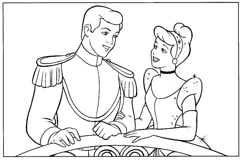 Dessin à colorier: Cendrillon (Films d'animation) #129540 - Coloriages à Imprimer Gratuits