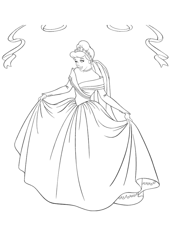 Dessin à colorier: Cendrillon (Films d'animation) #129547 - Coloriages à Imprimer Gratuits