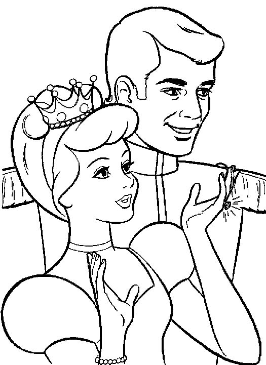 Dessin à colorier: Cendrillon (Films d'animation) #129550 - Coloriages à Imprimer Gratuits