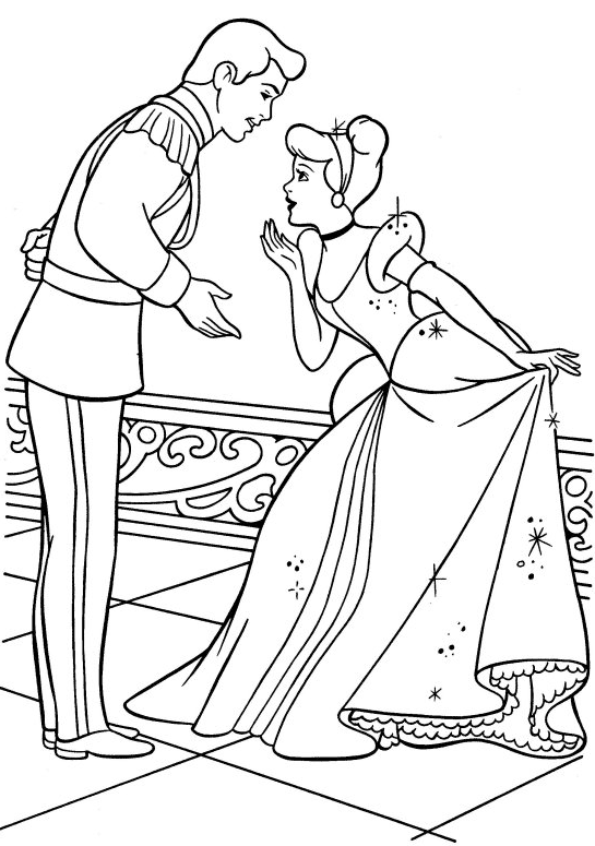 Dessin à colorier: Cendrillon (Films d'animation) #129553 - Coloriages à Imprimer Gratuits