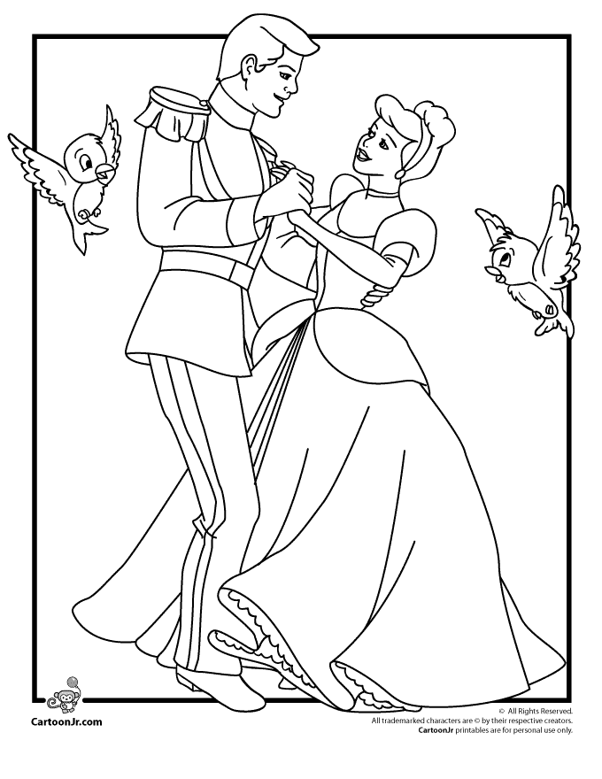 Dessin à colorier: Cendrillon (Films d'animation) #129554 - Coloriages à Imprimer Gratuits