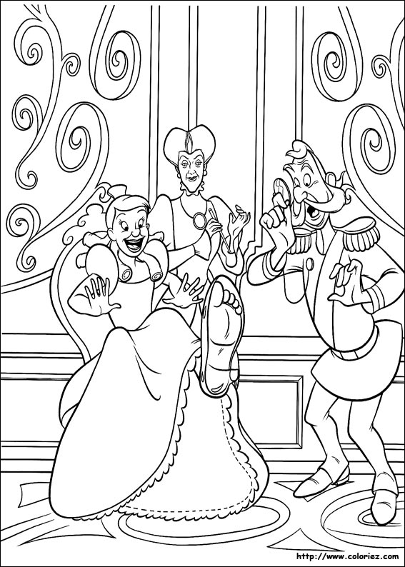 Dessin à colorier: Cendrillon (Films d'animation) #129558 - Coloriages à Imprimer Gratuits