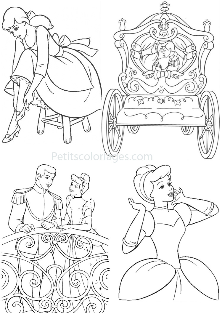 Dessin à colorier: Cendrillon (Films d'animation) #129564 - Coloriages à Imprimer Gratuits