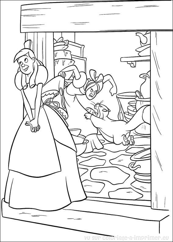 Dessin à colorier: Cendrillon (Films d'animation) #129565 - Coloriages à Imprimer Gratuits